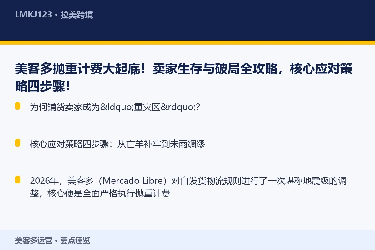美客多抛重计费大起底！卖家生存与破局全攻略，核心 要点速览